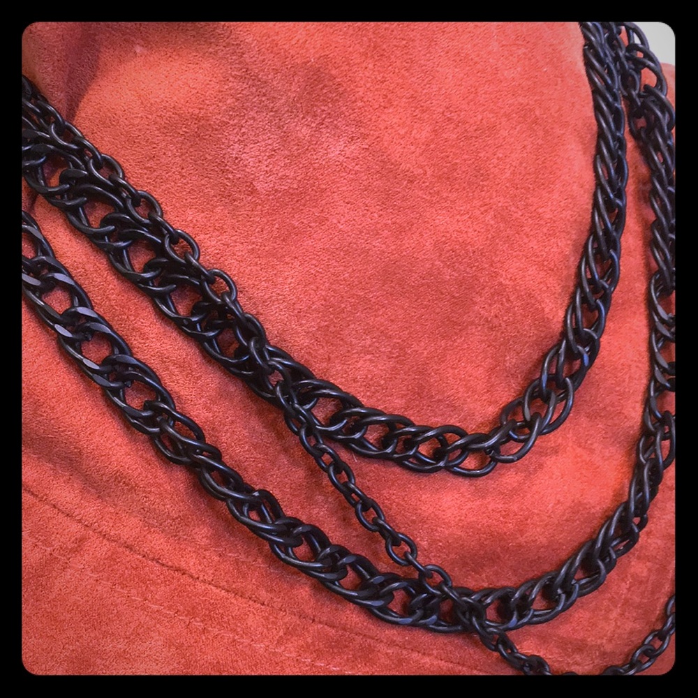 Black multi chain necklace